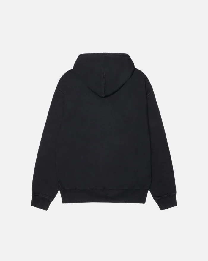 SMOOTH STOCK BLACK HOODIE PIGMENT DYED