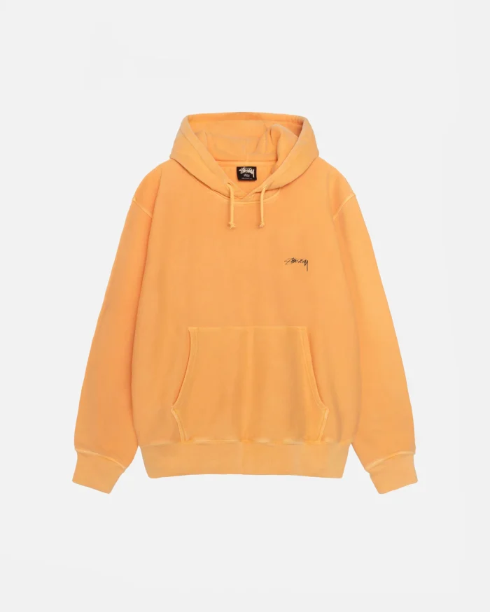 SMOOTH STOCK LIGHT ORANGE HOODIE PIGMENT DYED