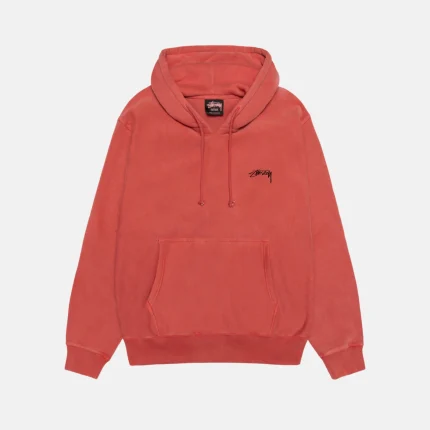 SMOOTH STOCK RED HOODIE PIGMENT DYED