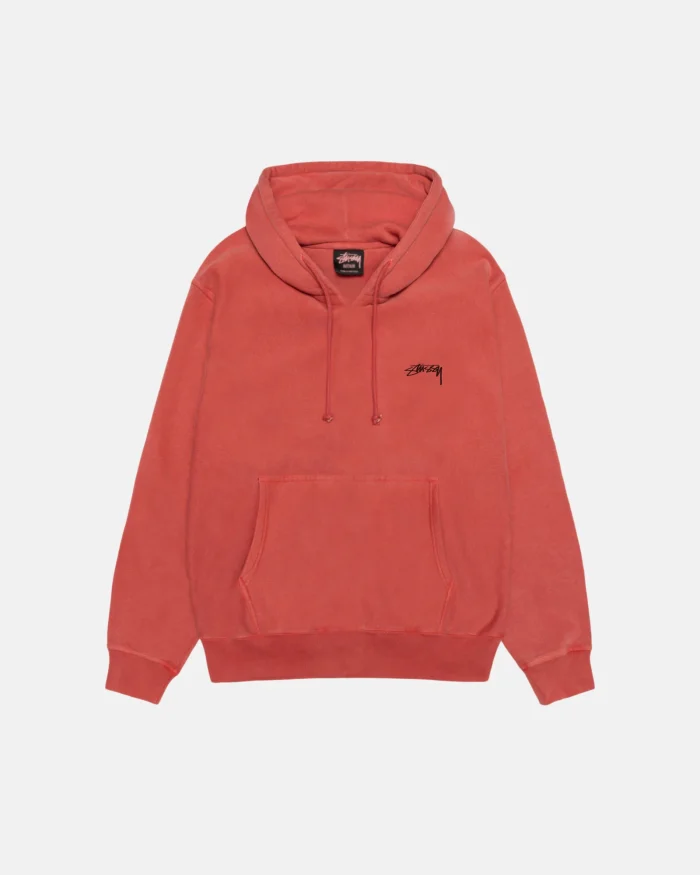 SMOOTH STOCK RED HOODIE PIGMENT DYED