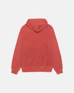 SMOOTH STOCK RED HOODIE PIGMENT DYED