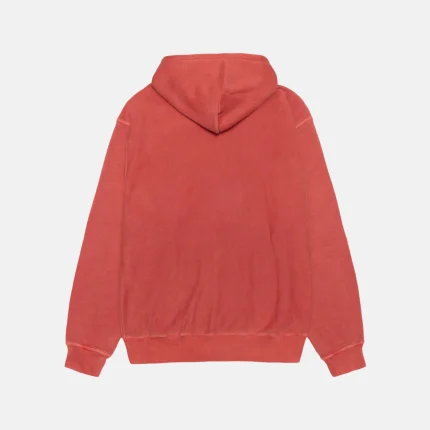 SMOOTH STOCK RED HOODIE PIGMENT DYED