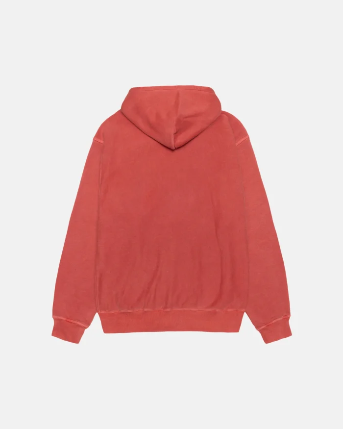 SMOOTH STOCK RED HOODIE PIGMENT DYED