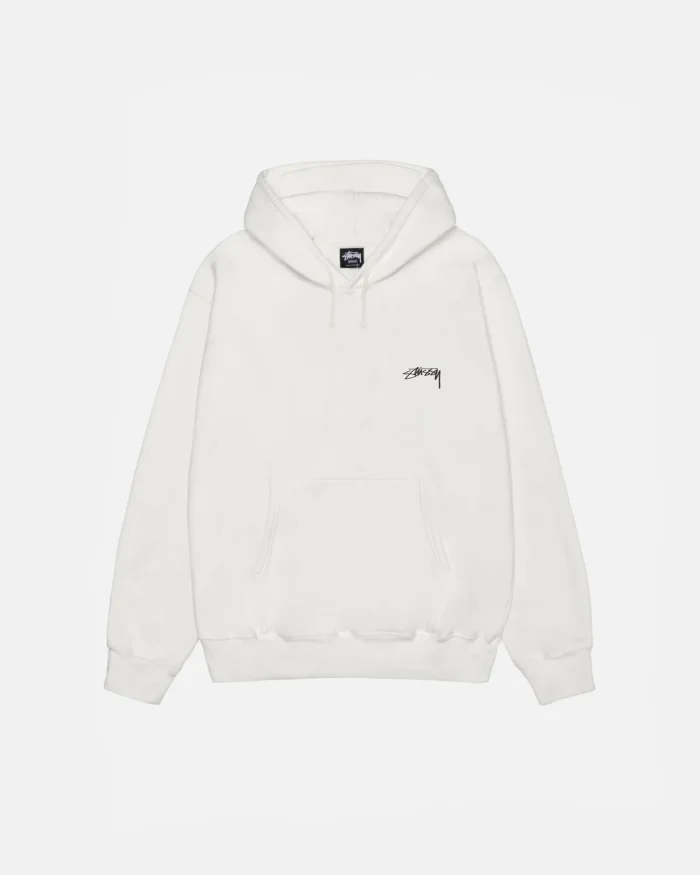 SMOOTH STOCK WHITE HOODIE PIGMENT DYED