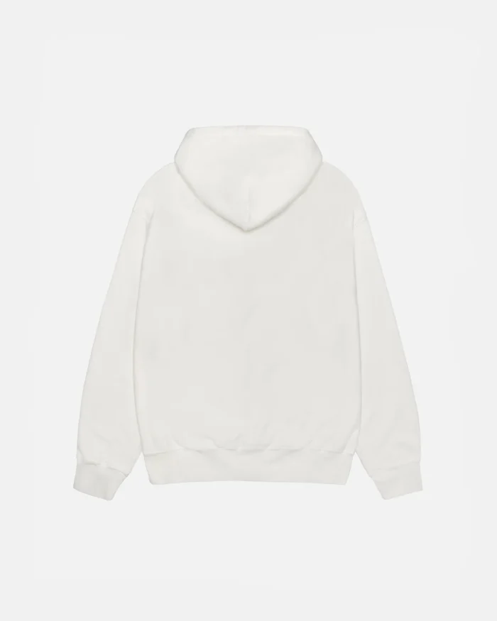 SMOOTH STOCK WHITE HOODIE PIGMENT DYED