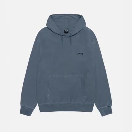 SMOOTH STOCK NAVY BLUE HOODIE PIGMENT DYED