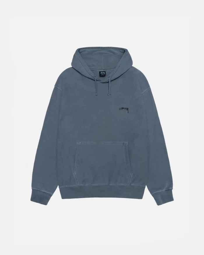 SMOOTH STOCK NAVY BLUE HOODIE PIGMENT DYED