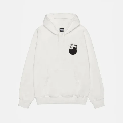 8 BALL WHITE HOODIE PIGMENT DYED