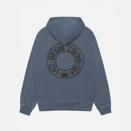 BUANA ZIP NAVY BLUE HOODIE PIGMENT DYED