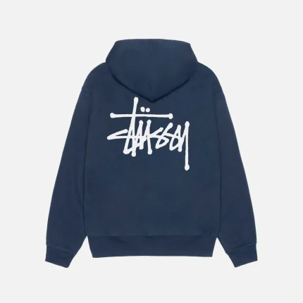 BASIC STÜSSY ZIP NAVY BLUE HOODIE