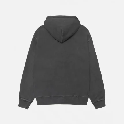 SMOOTH STOCK ZIP DARK GREY HOODIE PIGMENT DYED