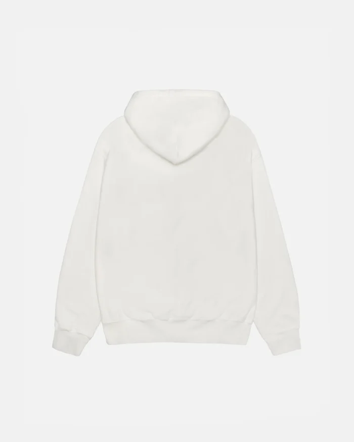 SMOOTH STOCK WHITE ZIP HOODIE PIGMENT DYED