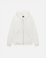 BUANA ZIP WHITE HOODIE PIGMENT DYED