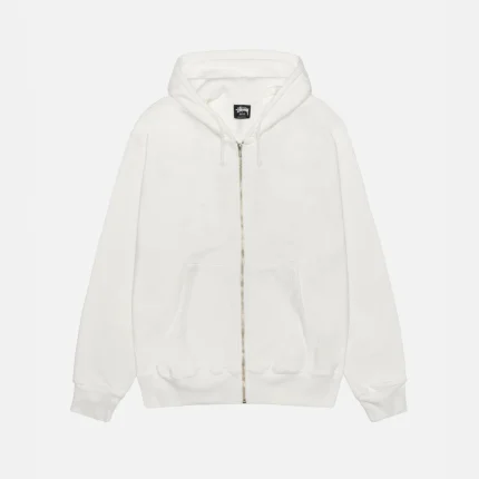 BUANA ZIP WHITE HOODIE PIGMENT DYED