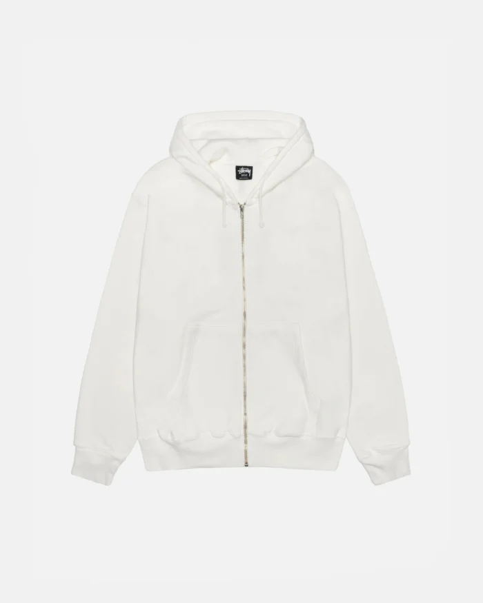 BUANA ZIP WHITE HOODIE PIGMENT DYED