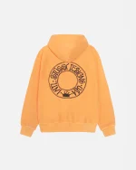 BUANA ZIP ORANGE HOODIE PIGMENT DYED