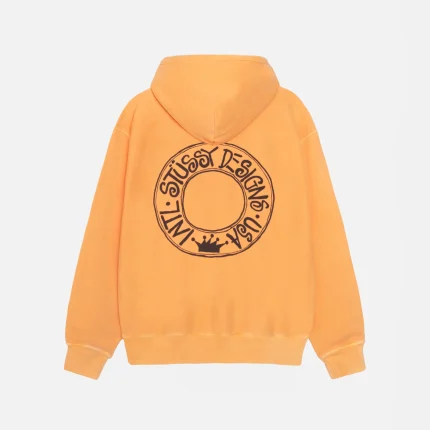 BUANA ZIP ORANGE HOODIE PIGMENT DYED