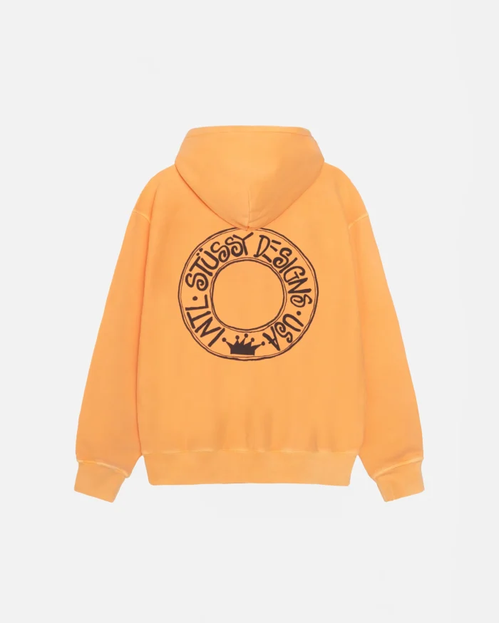 BUANA ZIP ORANGE HOODIE PIGMENT DYED