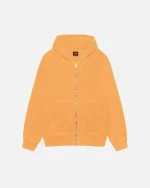 BUANA ZIP ORANGE HOODIE PIGMENT DYED