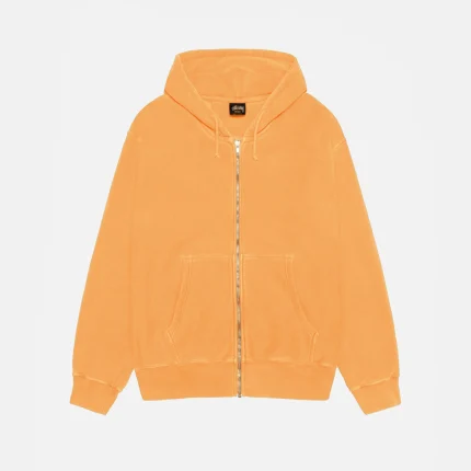 BUANA ZIP ORANGE HOODIE PIGMENT DYED