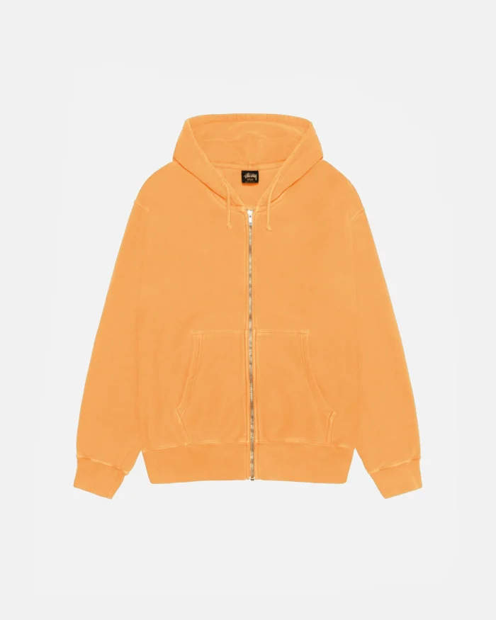 BUANA ZIP ORANGE HOODIE PIGMENT DYED