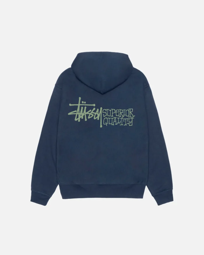 SUPERIOR QUALITY BLUE ZIP HOODIE