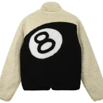 Stussy 8 Ball Sherpa Reversible Jacket – Cream