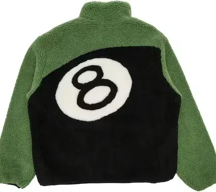 Stussy 8 Ball Sherpa Reversible Jacket – Green