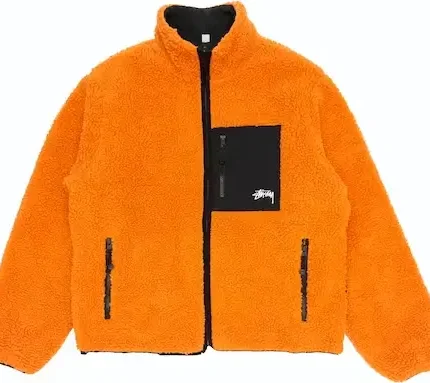 Stussy 8 Ball Sherpa Reversible Jacket – Orange