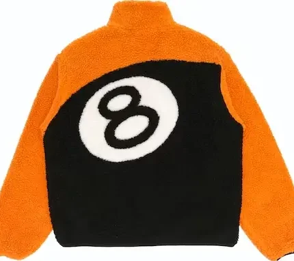 Stussy 8 Ball Sherpa Reversible Jacket – Orange