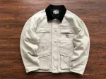 Stussy Men’s Black-White Washed Canvas Shop Jacket